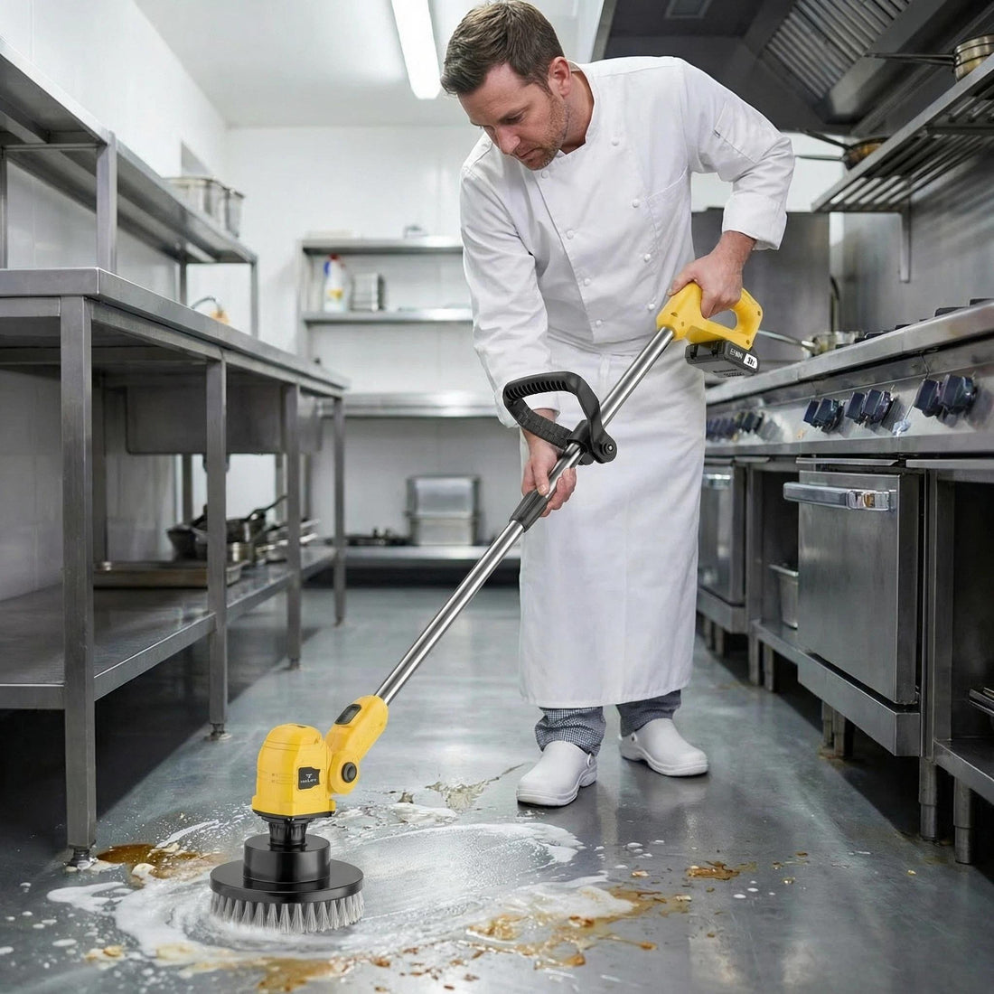 wireless rotating floor cleaner 2 brushes 4 mop pads a
