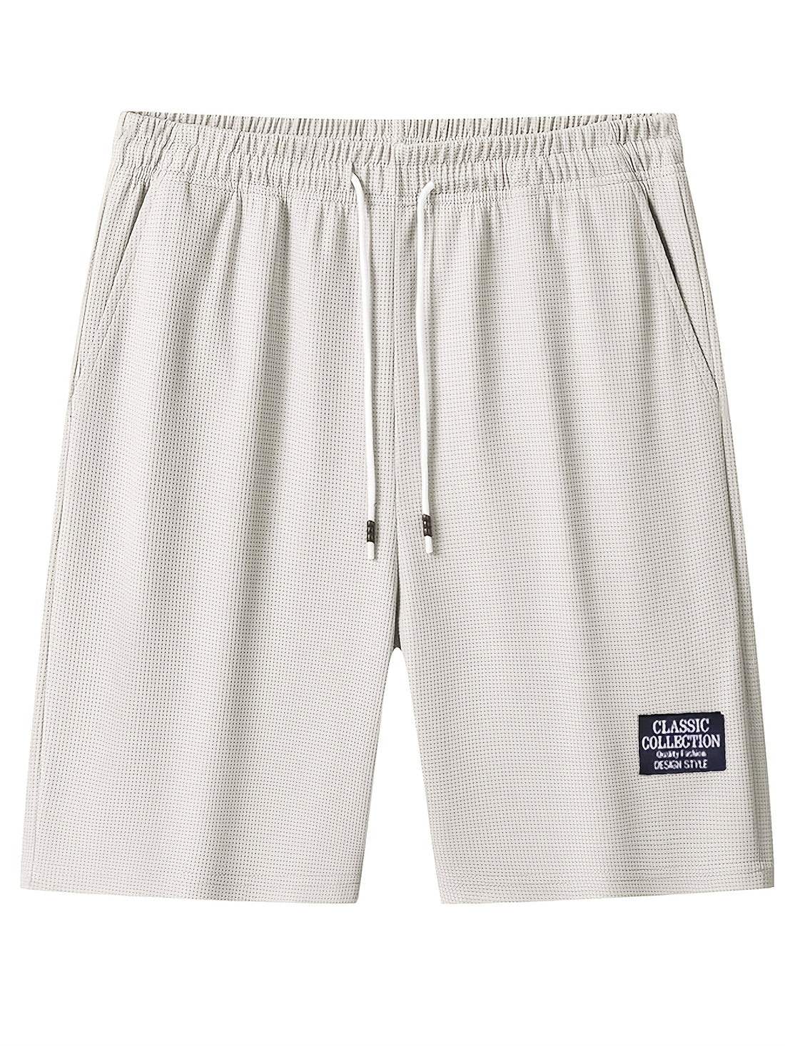 1pc mens waffle texture casual athletic shorts drawstring