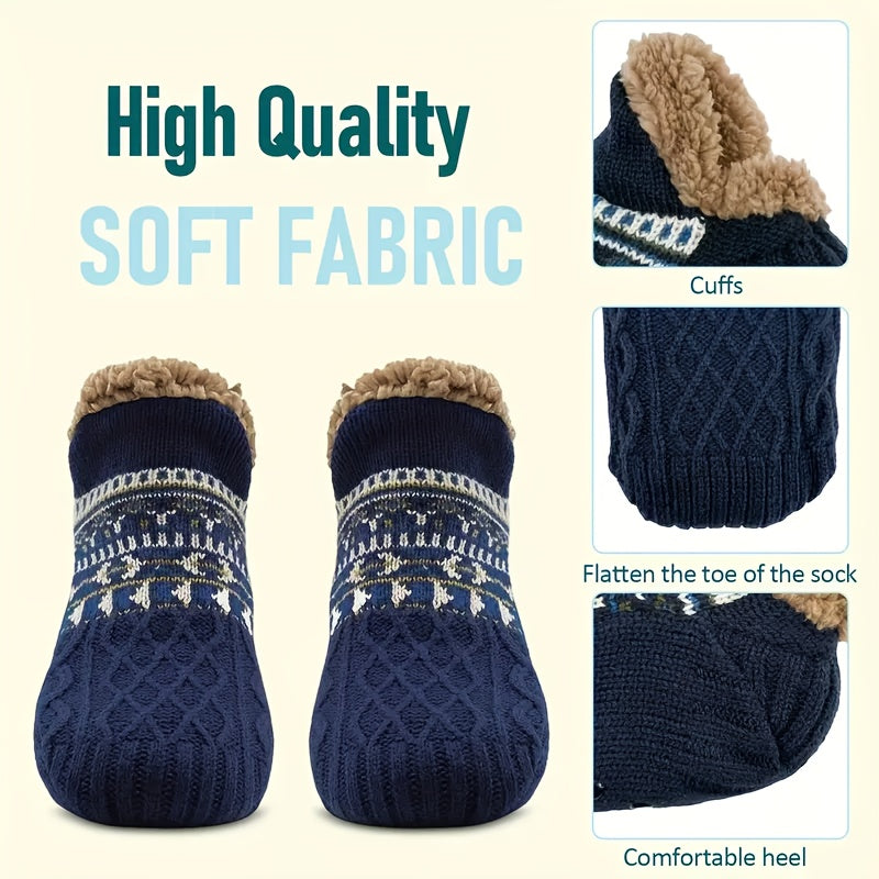 1 pair sherpa mens comfortable shoes warm non slip