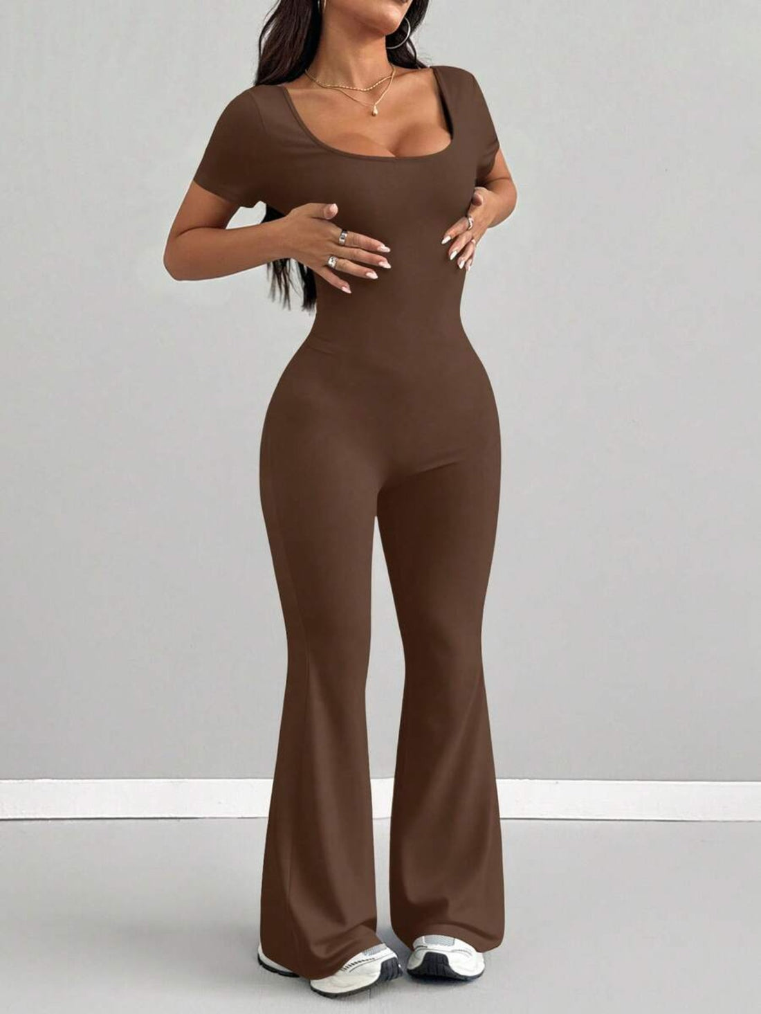 womens jumpsuit fit neck casual fashionable