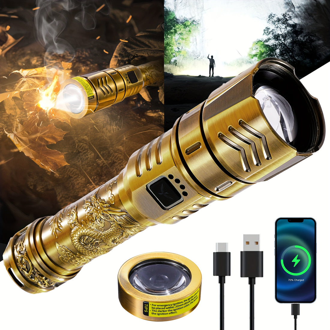 skyfire led high brightness pattern flashlight