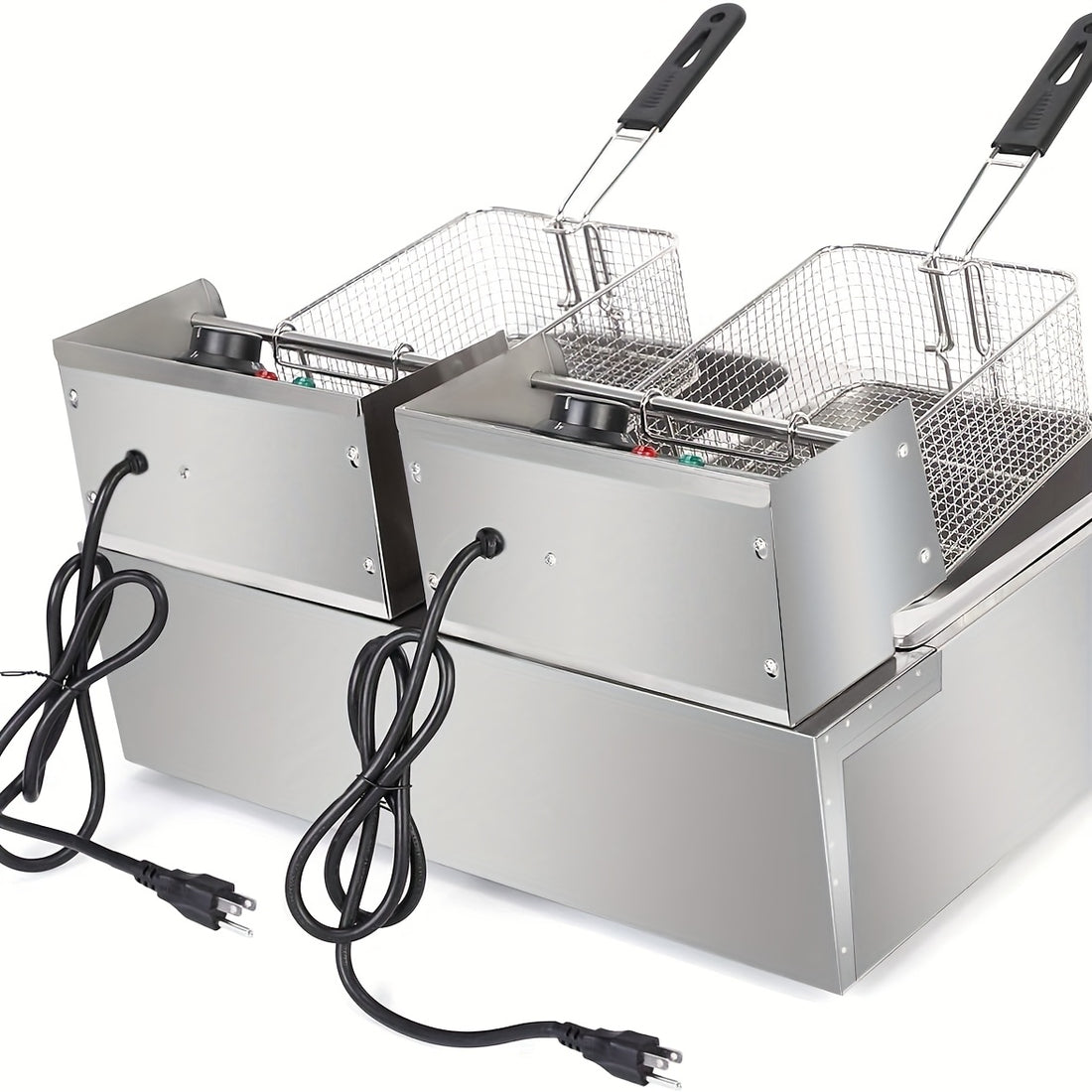 stainless steel 2 baskets lids