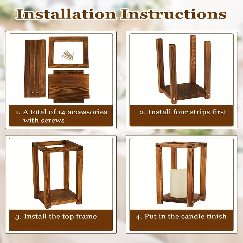 16pcs wooden candle lantern set 8 rustic wedding
