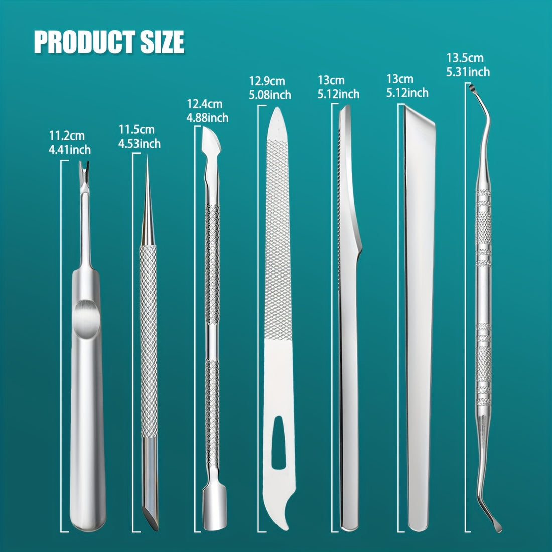 7pcs cuticle tool set cuticle fork blackhead
