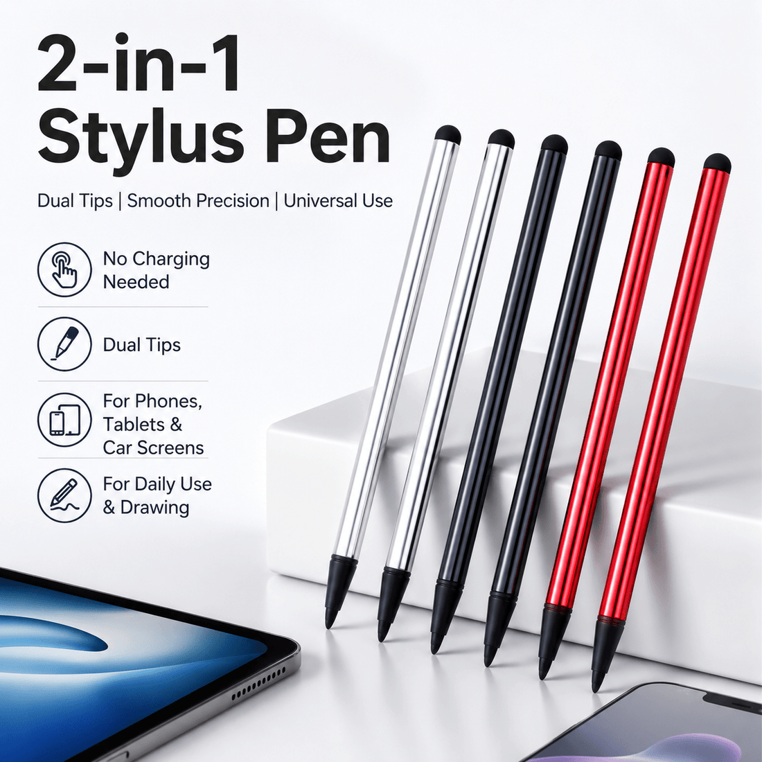 4pcs set 2 silvery 1 black dual purpose multi
