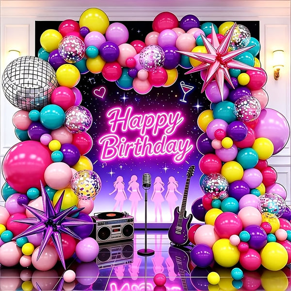 165pcs music themed balloon arch set including ow