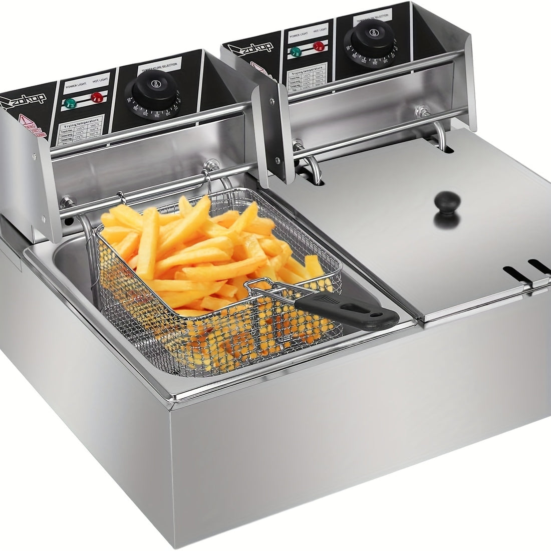 stainless steel 2 baskets lids