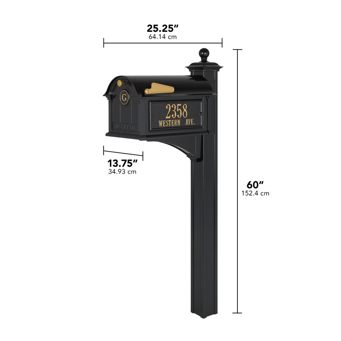 Balmoral Post Mounted Mailbox