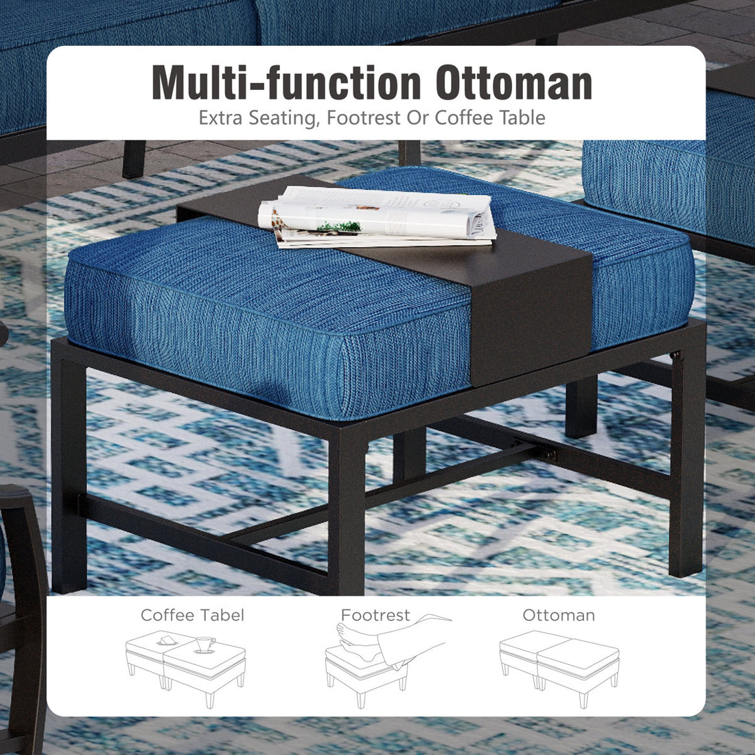 Carli 9 - Person Outdoor Seating Group with Cushions