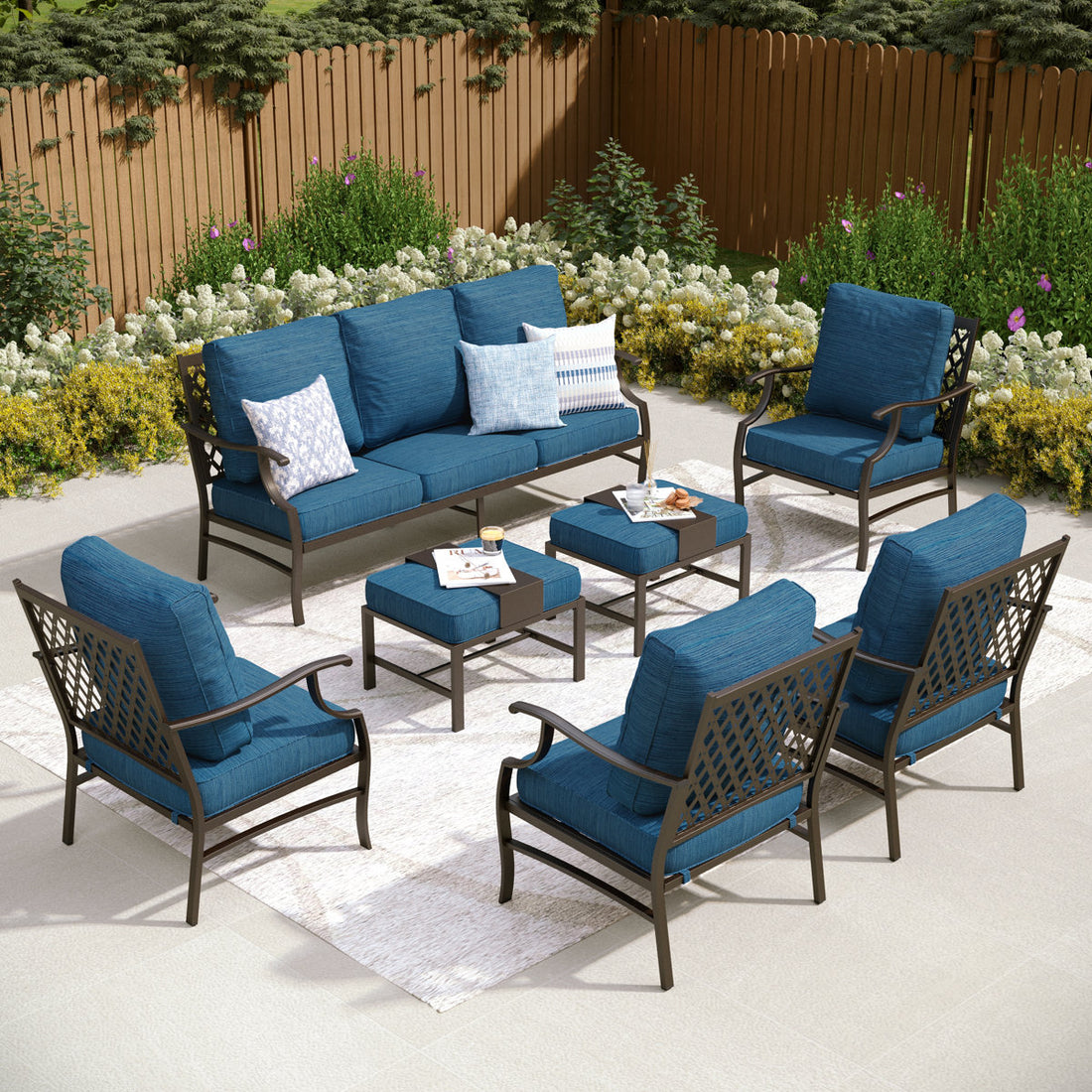 Carli 9 - Person Outdoor Seating Group with Cushions