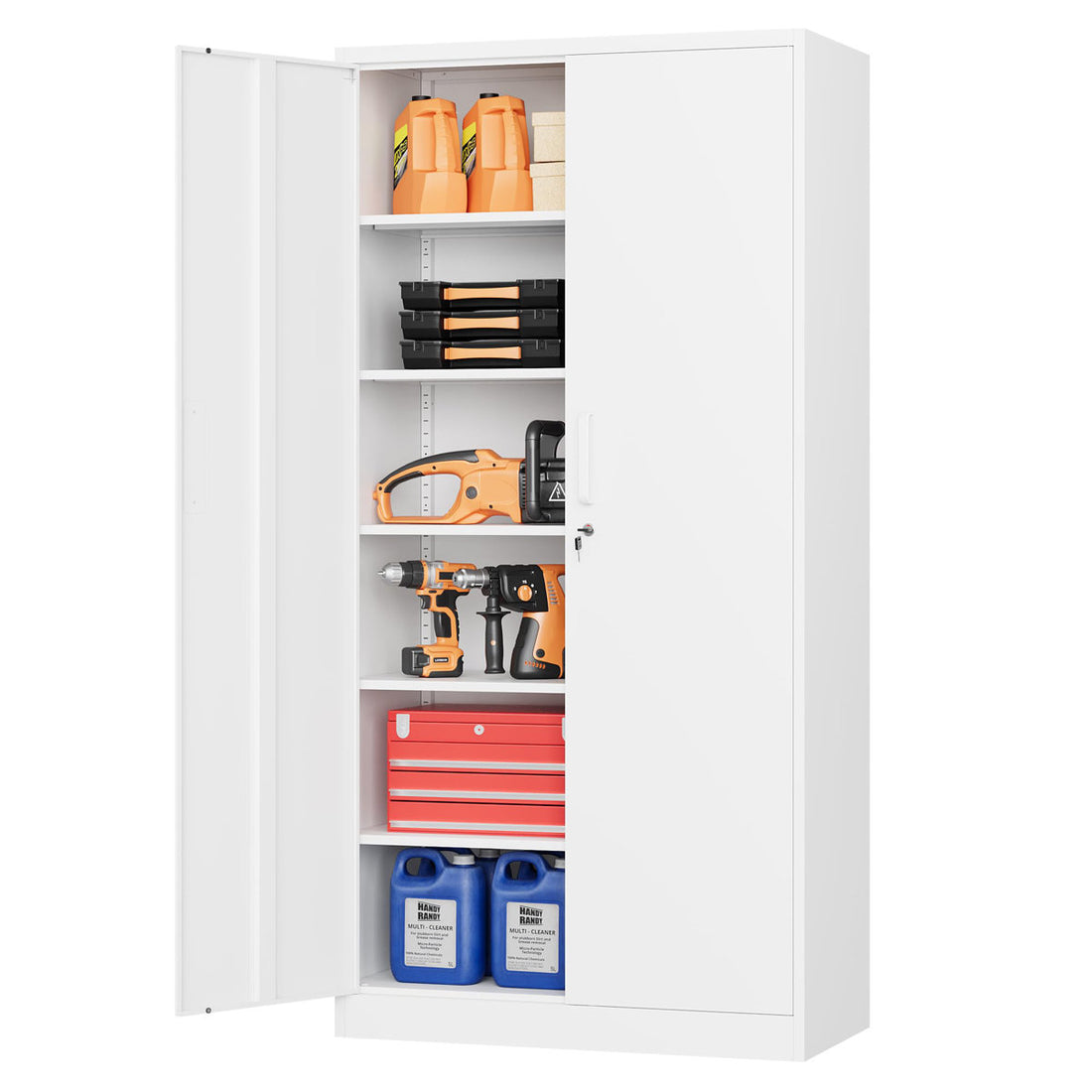Delvale 6 - Shelf Steel Storage Cabinet ( 70.87 H x 31.5 W x 15.7 D)