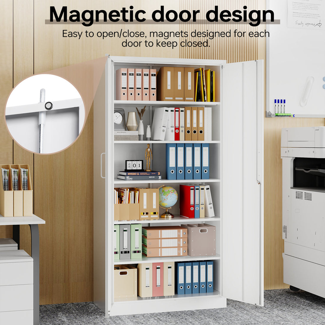 Delvale 6 - Shelf Steel Storage Cabinet ( 70.87 H x 31.5 W x 15.7 D)