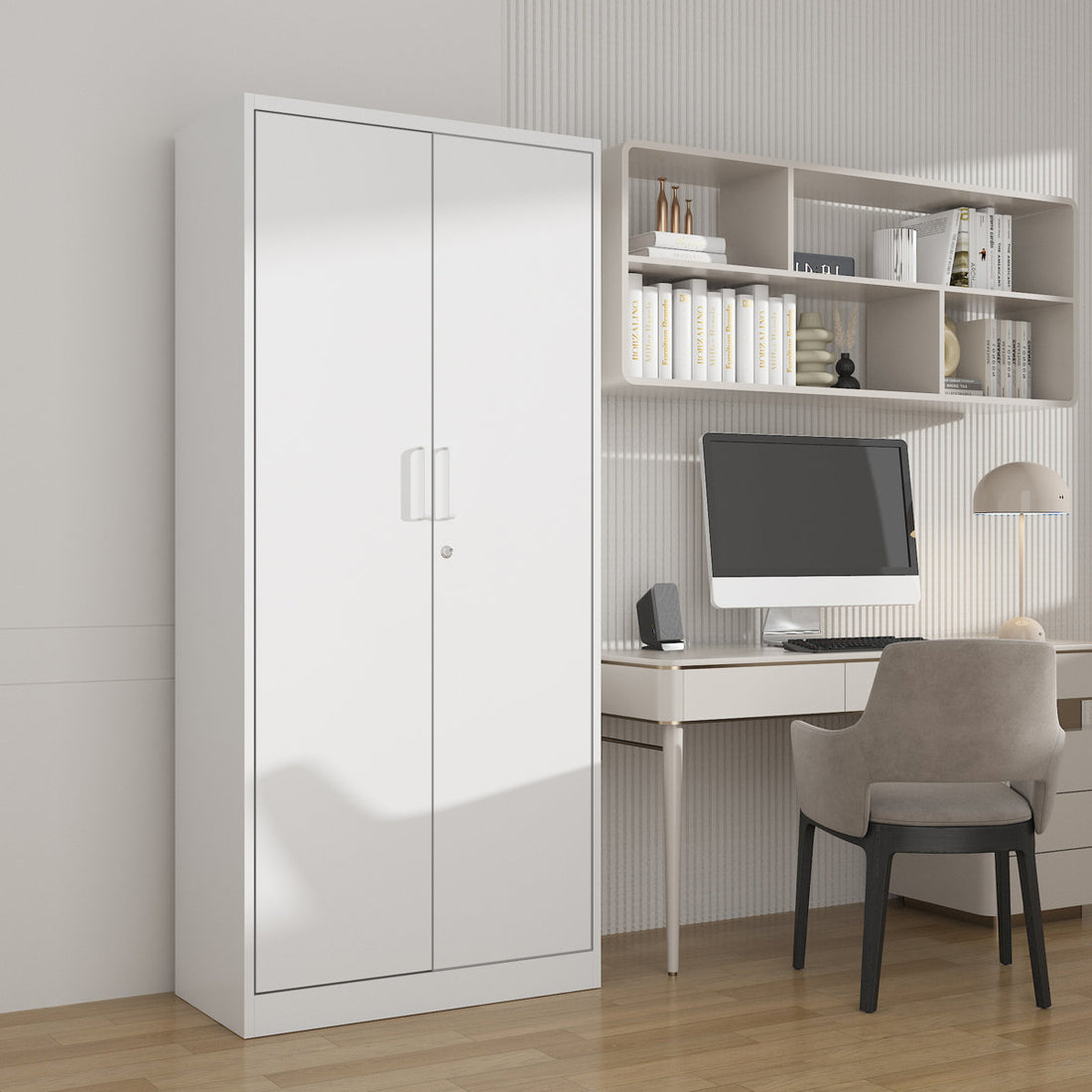 Delvale 6 - Shelf Steel Storage Cabinet ( 70.87 H x 31.5 W x 15.7 D)