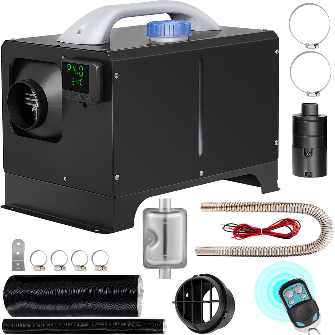 Diesel Air Heater 8KW, All in One 12V Truck Heater, Parking Heater with Black