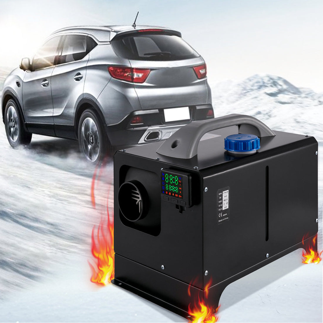 Diesel Air Heater 8KW, All in One 12V Truck Heater, Parking Heater with Black