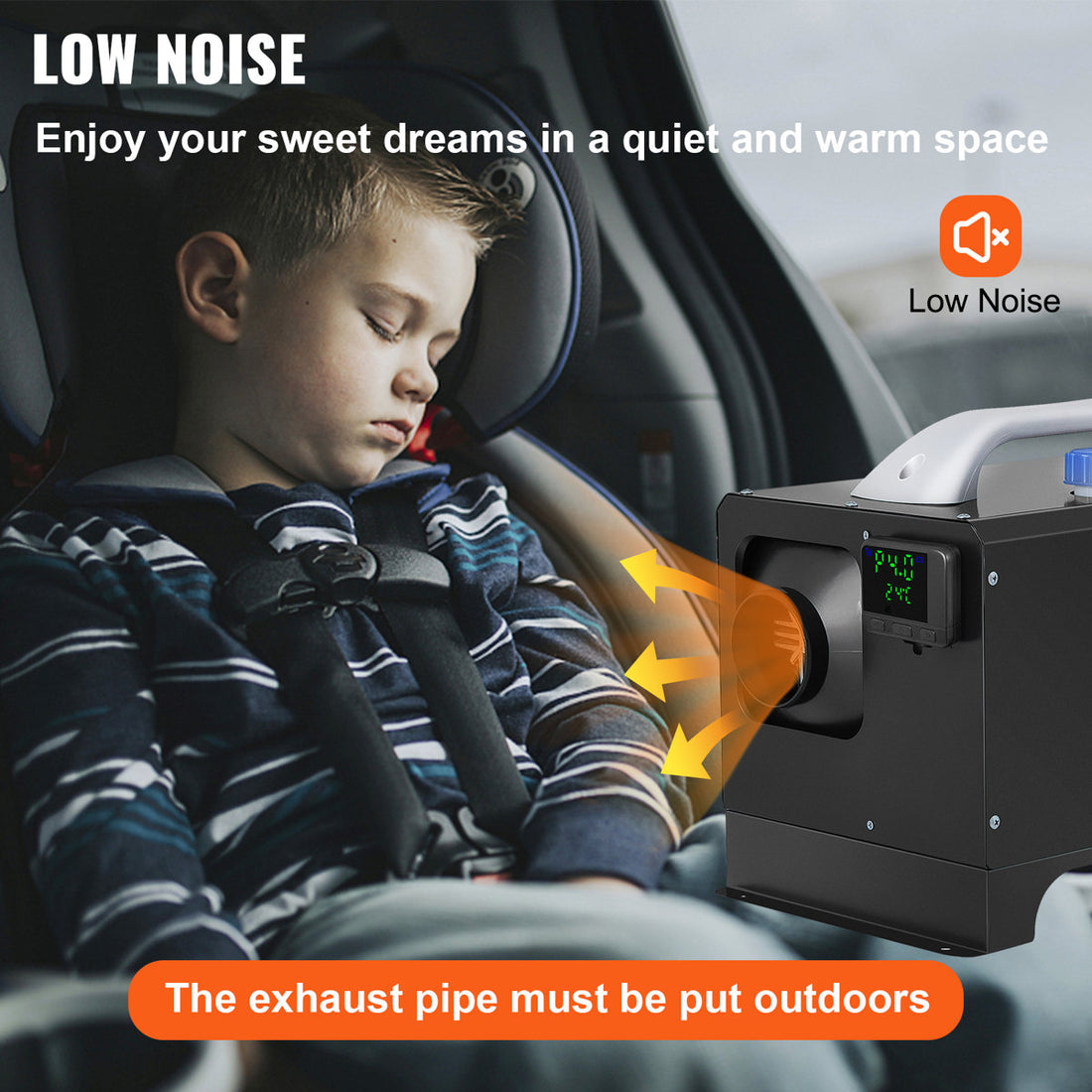 Diesel Air Heater 8KW, All in One 12V Truck Heater, Parking Heater with Black