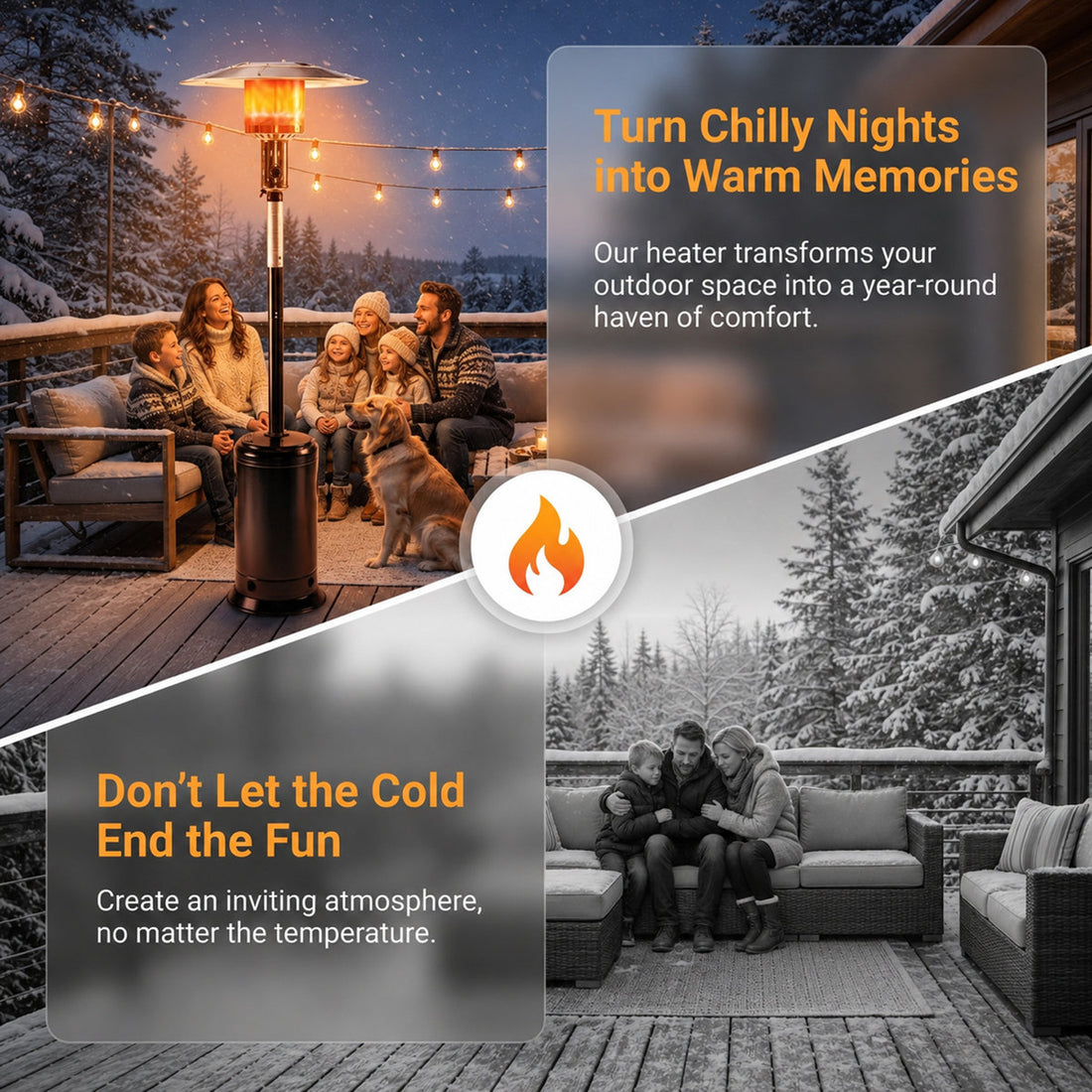 ¡¾Upgraded 2026¡¿ 88 inch Propane Patio Heater 47,000 BTU ¨C Stainless Steel Outdoor Standing Heater with Wheels, Fast Heating Gas Heater for Garden, Deck, Porch, Backyard, Commercial & Residential Use, with Anti-Tilt Safety Protection
