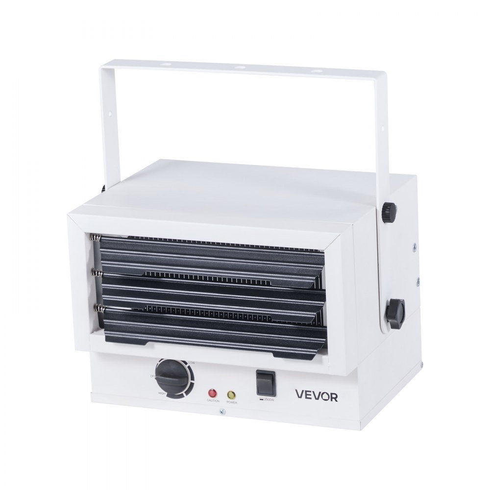 Electric Garage Heater, 5000-Watt (2500/5000W) Ceiling Mounted Shop Heater, 2 Settings & Overheat Protection & Low Noise Cross-flow, Commercial for Indoor Workshop Warehouse,240V White