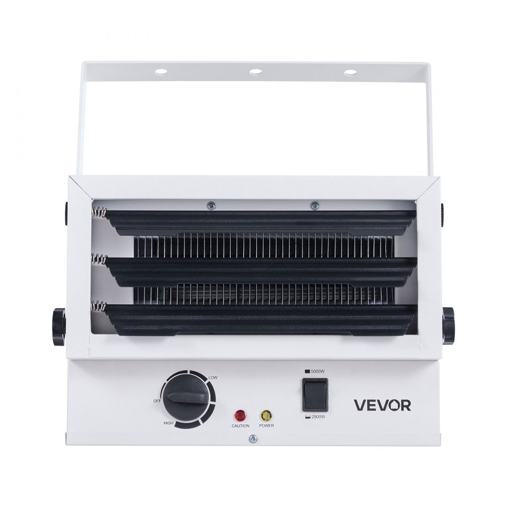 Electric Garage Heater, 5000-Watt (2500/5000W) Ceiling Mounted Shop Heater, 2 Settings & Overheat Protection & Low Noise Cross-flow, Commercial for Indoor Workshop Warehouse,240V White