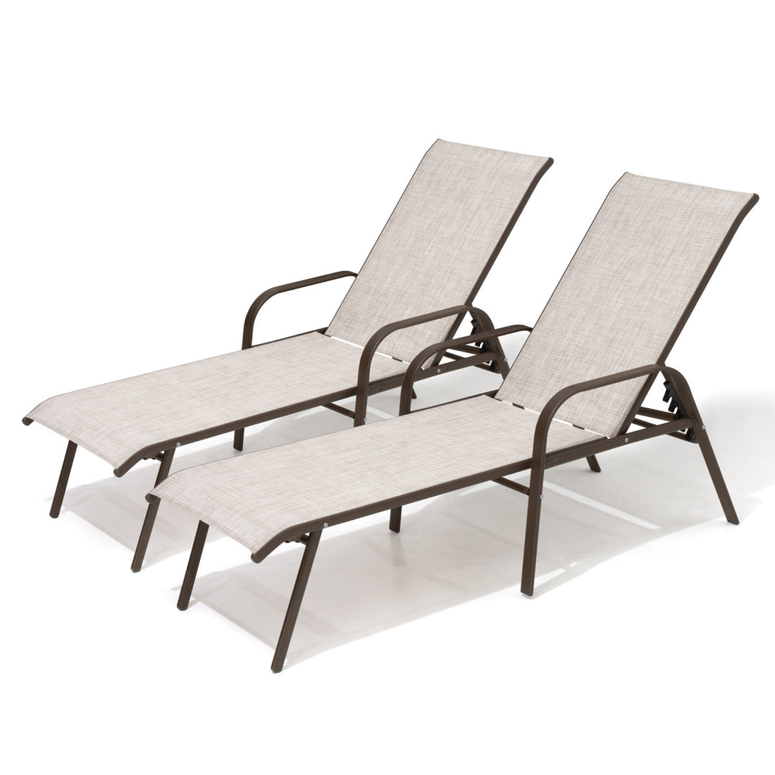 Gland Outdoor Metal Chaise Lounge (Set of 2)