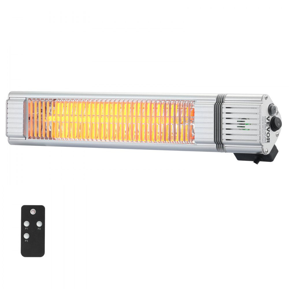 Infrared Heater, 1500W Remote Control Electric Space Infrared Heater, IP65 Protection Carbon Infrared Outdoor Heater with 3 Speeds, for Porch,Patio,Dining Room,Studio,Backyard,Garage, Wall Mount