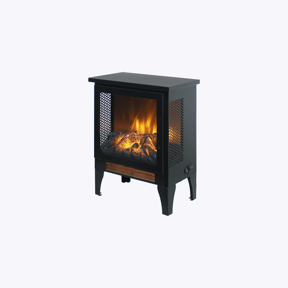 Innoflame 18 Electric Fireplace Stove, Freestanding Stove Heater with Realistic Flame, Adjustable Thermostat, Fireplace Space Heater for Small Space, 1400W