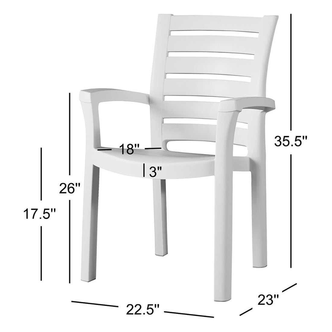 Isabell Stacking Patio Dining Armchair (Set of 2)