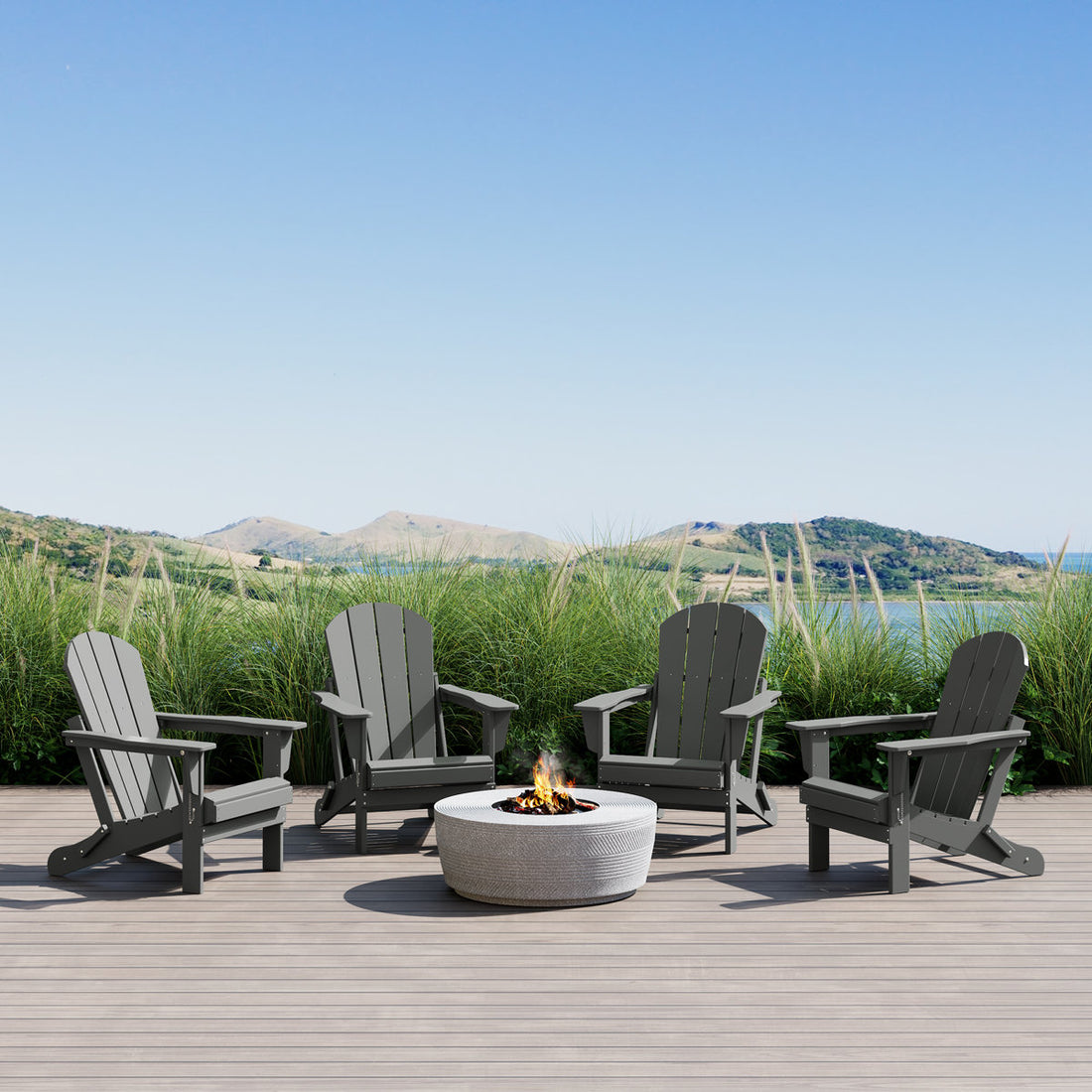 Laguna HDPE Folding Adirondack Chair (Set of 4)