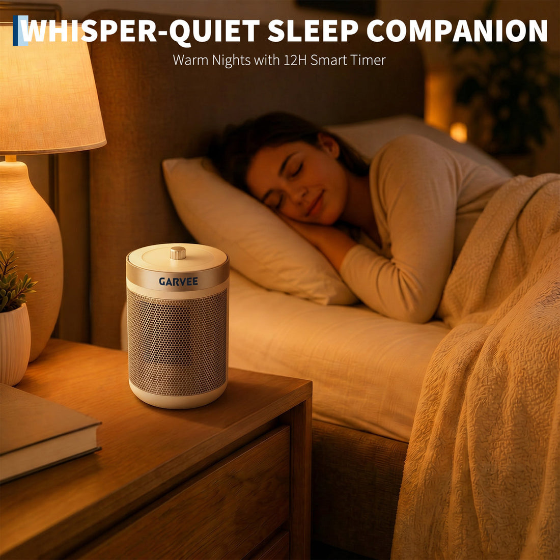 Portable 600W Ceramic Space Heater, Adjustable Thermostat, Overheat & Tip?Over Safety Protection, Quiet Indoor Fan Heater