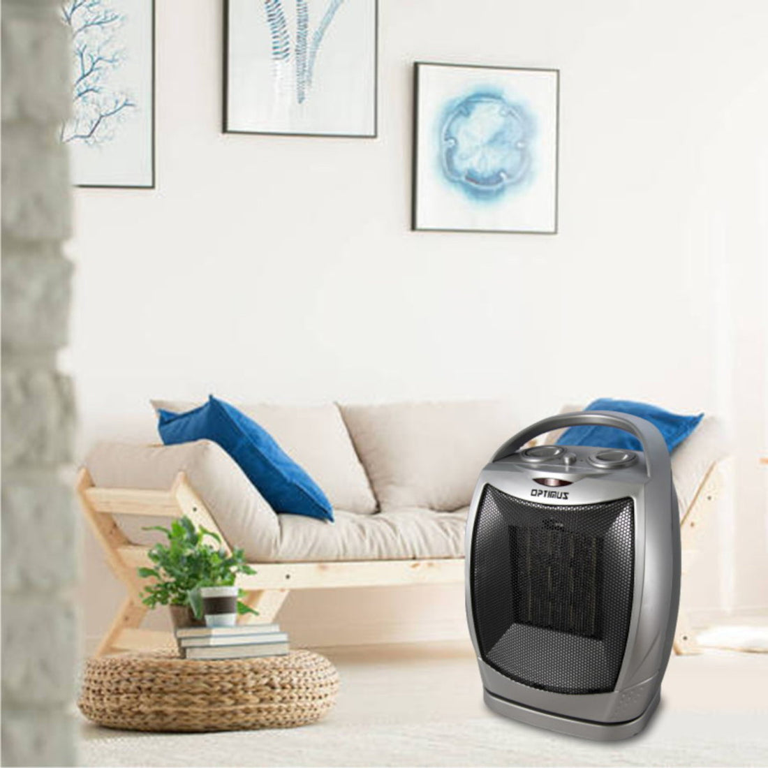 Portable Oscillating Ceramic Heater w/ Thermostat