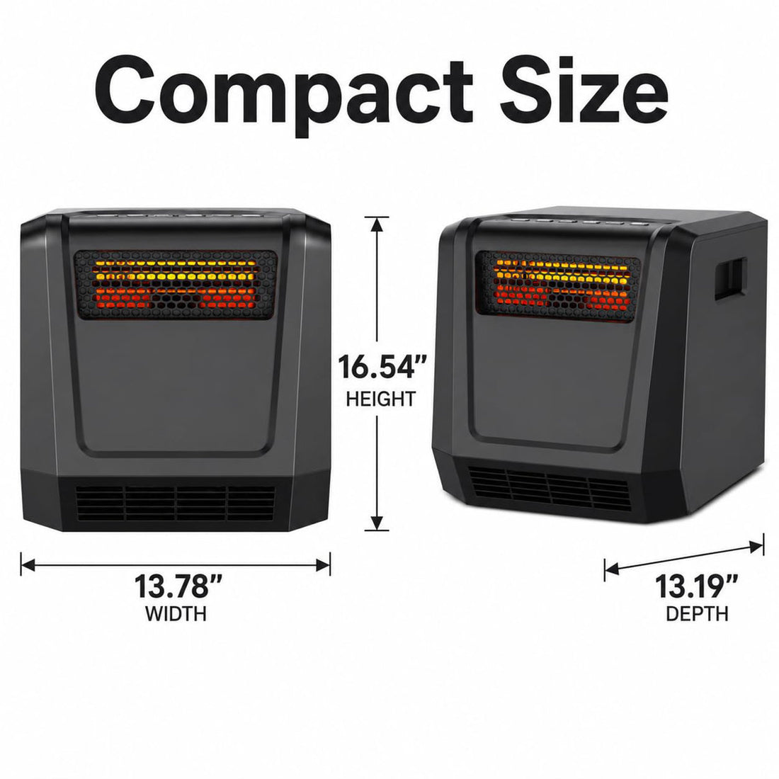 Portable Space Heater with Fast Heating, Simple Top Controls, Overheat Protection ¨C Lightweight Compact Fan for Bedroom, Office, Home Indoor Use
