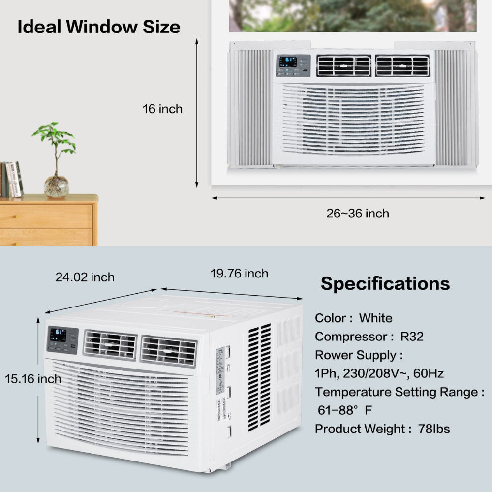 Winado 12000 BTU Wi-Fi Connected Window Air Conditioner for 550 Square Feet with Heater H1G46000631