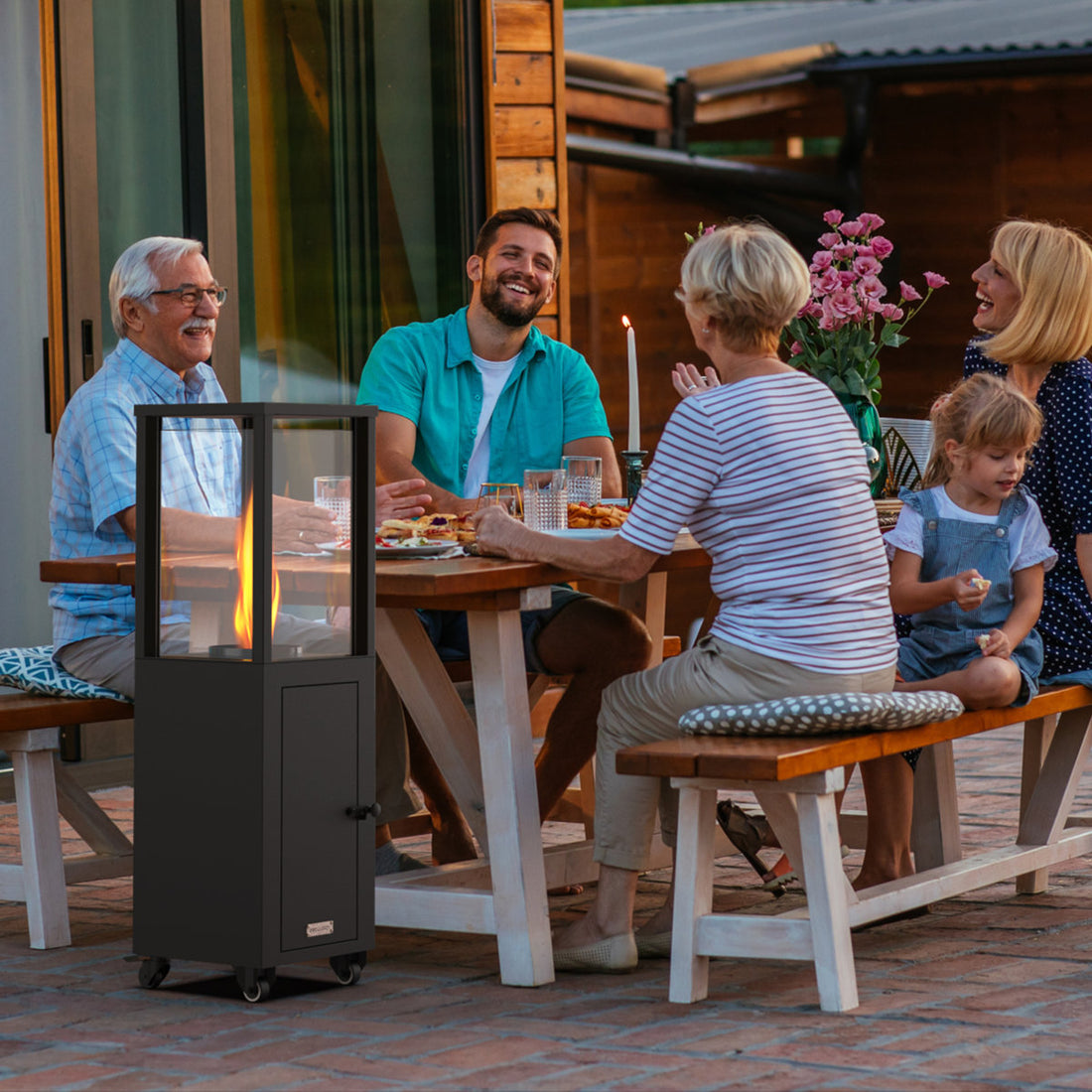 Wood Pellets Standing Patio Heater