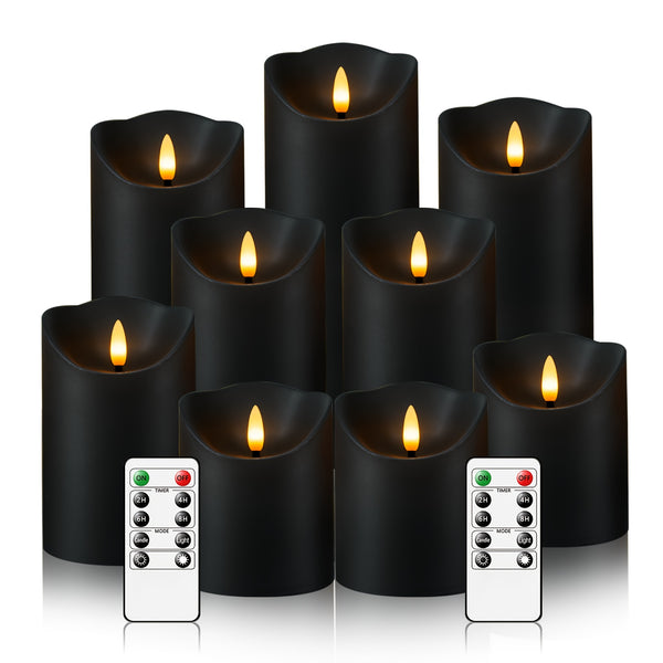 set 9 flameless led candles 2 remote controls