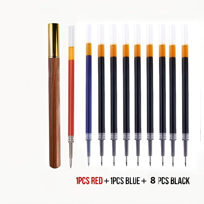 vintage yellow set 10 refill black red blue 0 5mm tip