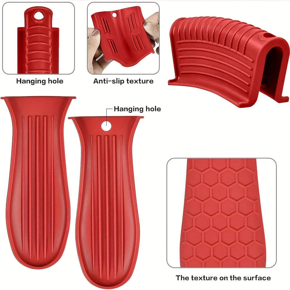 set 4 silicone heat resistant handle covers handle