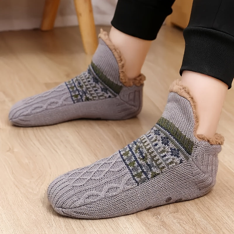 1 pair sherpa mens comfortable shoes warm non slip