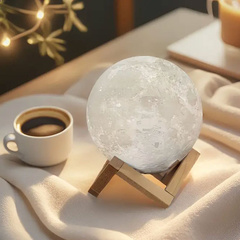 16 color rgbw lamp remote control wooden stand 3d