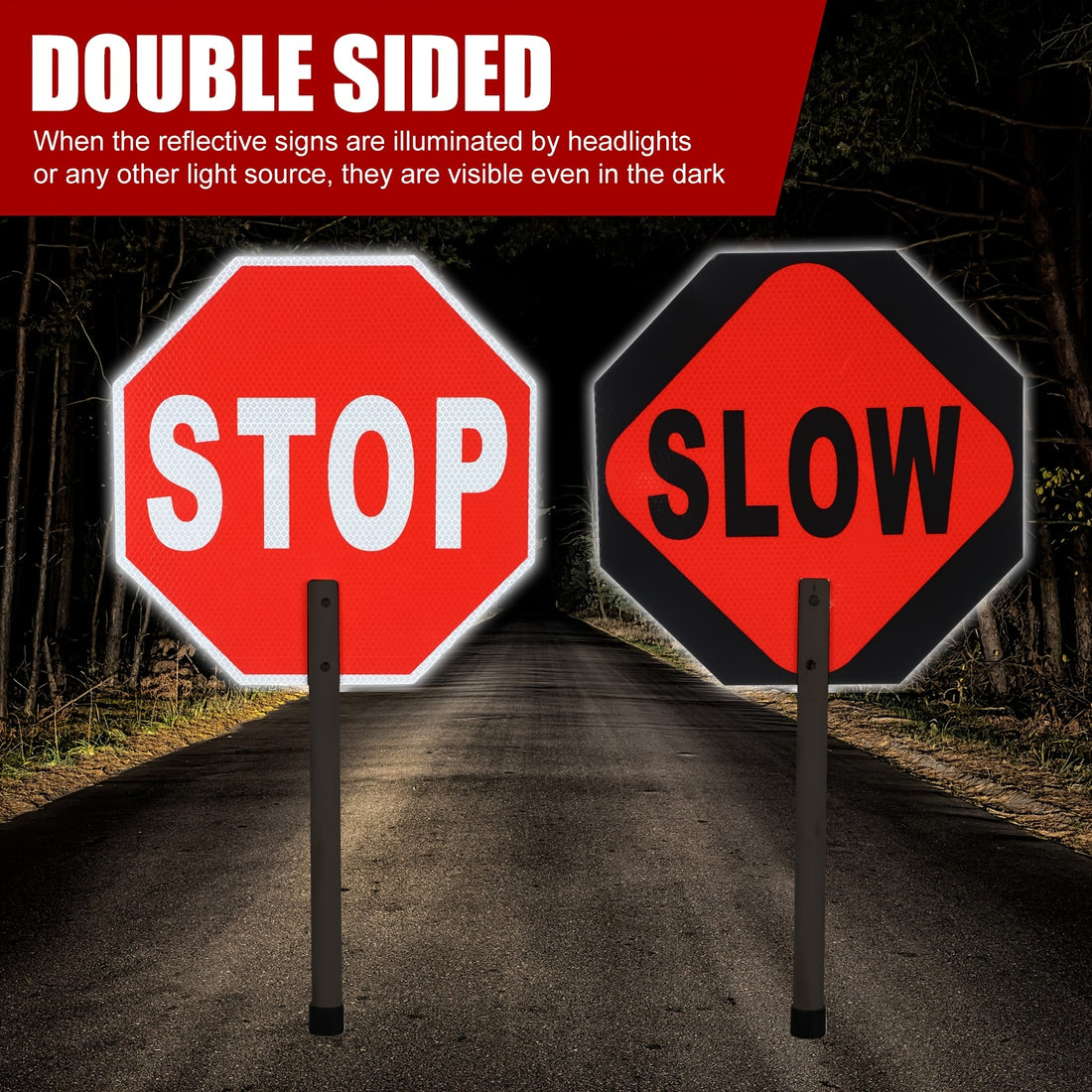 stop slow sign vest set 13 x 13 crossing