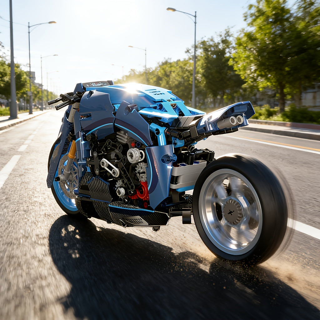 1 8 motorcycle building blocks high assembly
