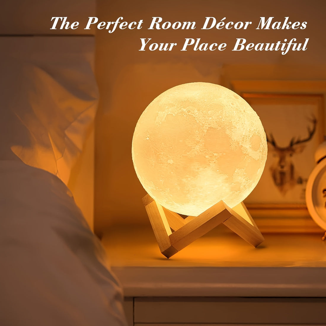 16 color rgbw lamp remote control wooden stand 3d