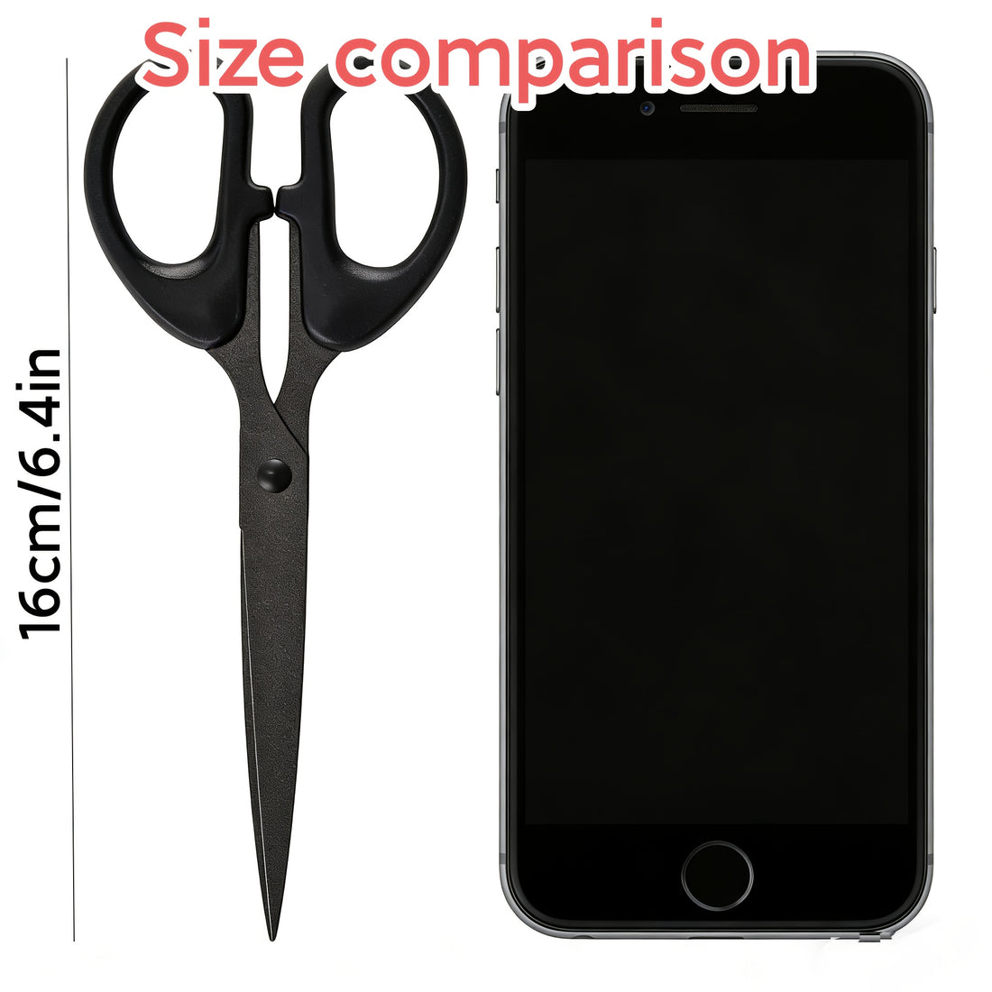 2 black rust proof metal scissors sharp comfortable