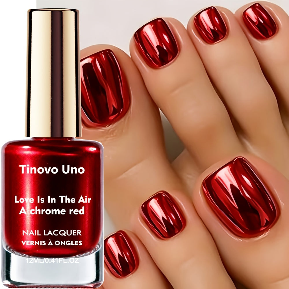tinovo metallic burgundy nail polish 12ml natural quick
