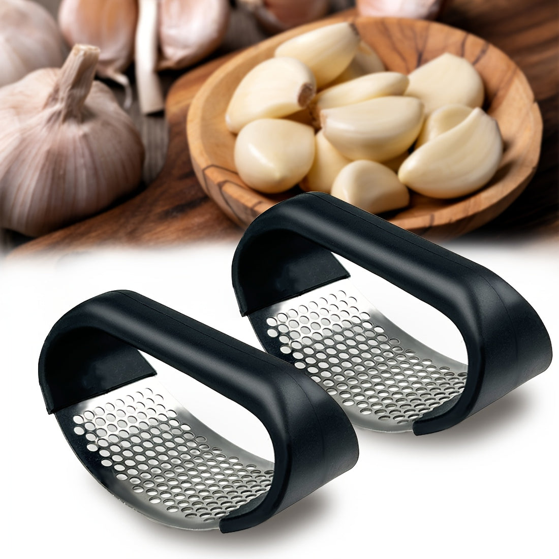 1 2 3pcs garlic press stainless steel garlic crusher