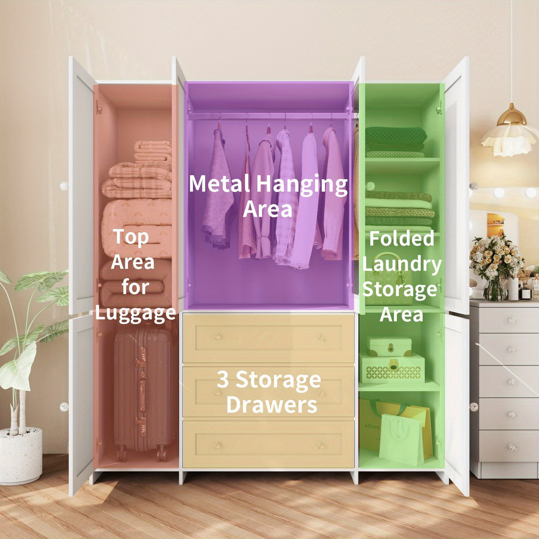 47 63 large modern wardrobe closet mirror door