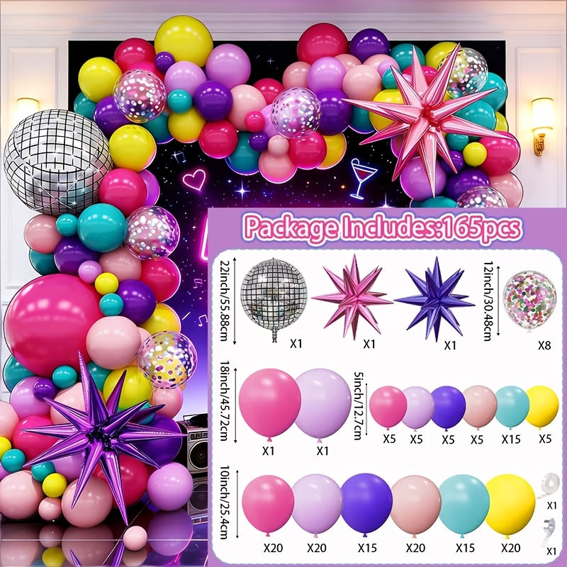 165pcs music themed balloon arch set including ow