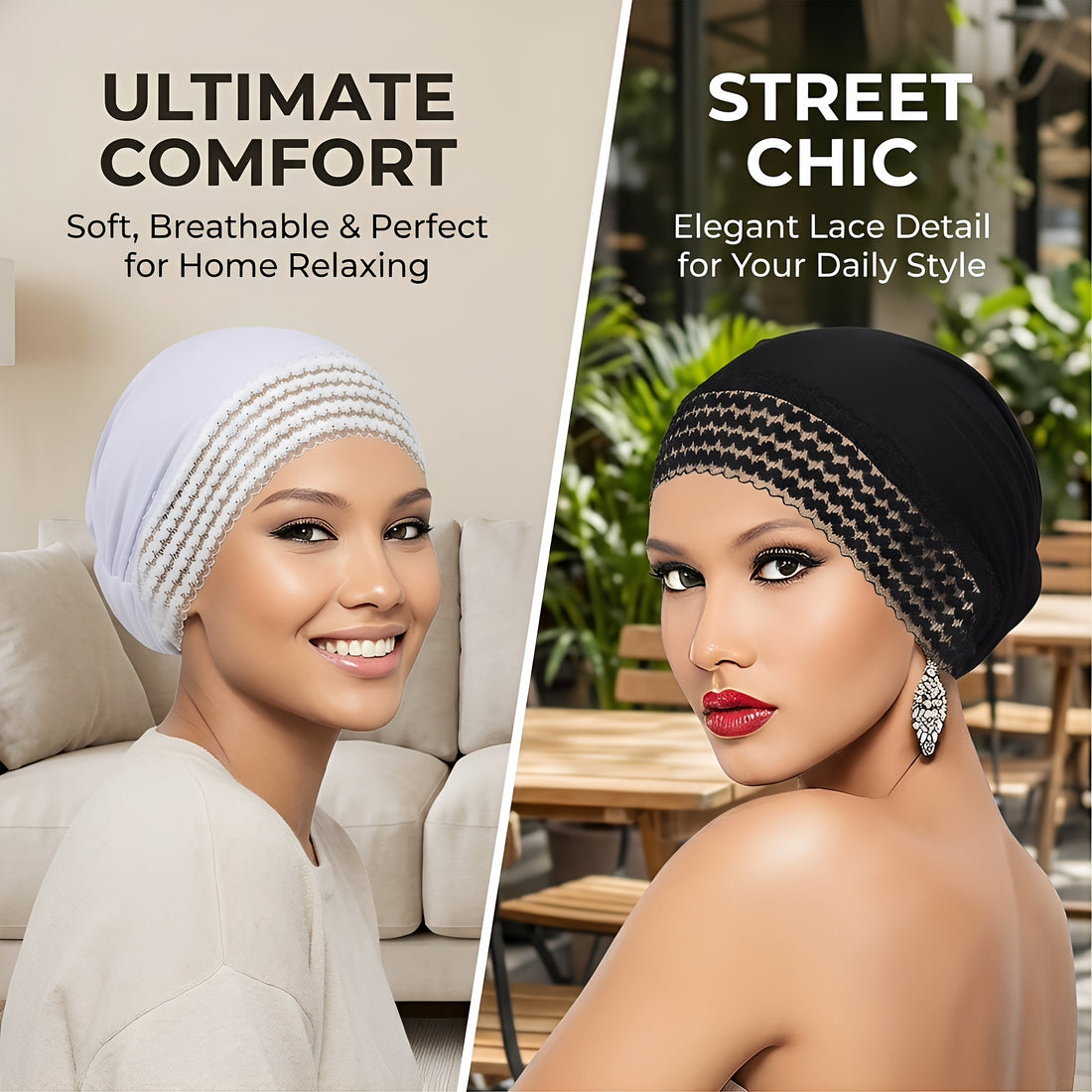 womens solid color turban fashionable versatile base