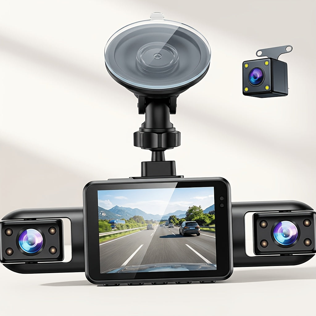 multi angle dash cam four lenses front rear 1080p