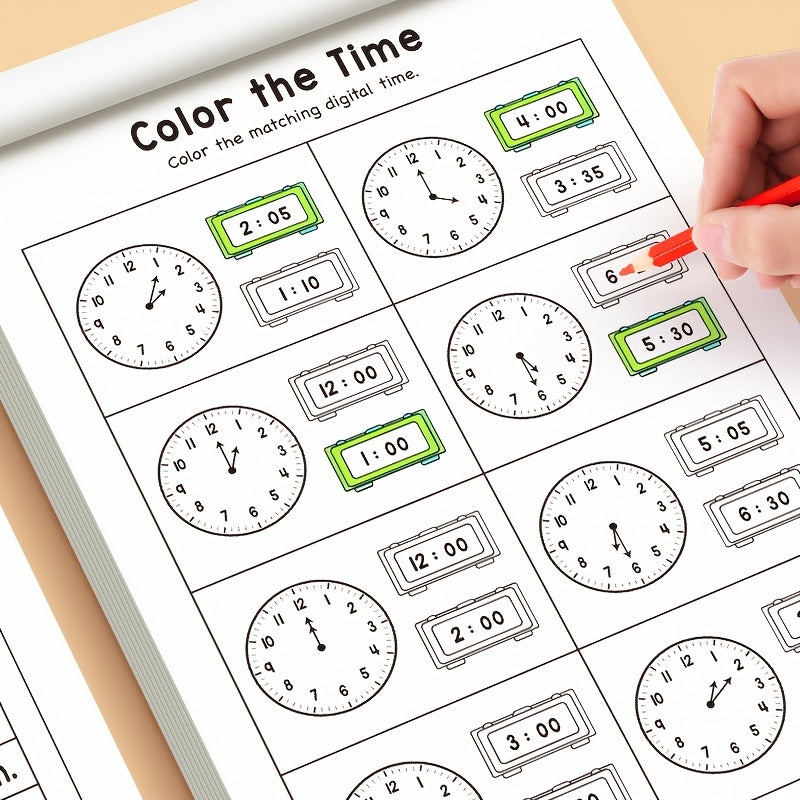 workbook children learn time suitable homeschooling