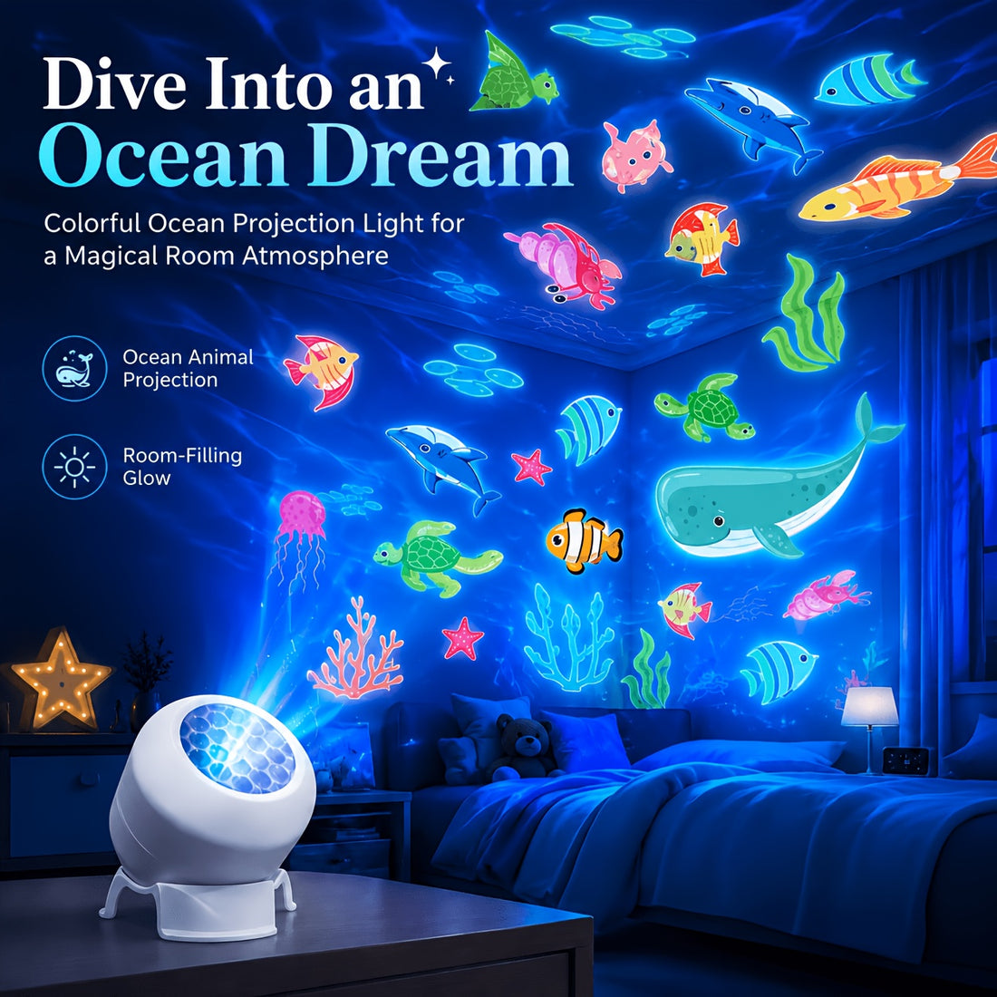 1 projection night light led decorative
